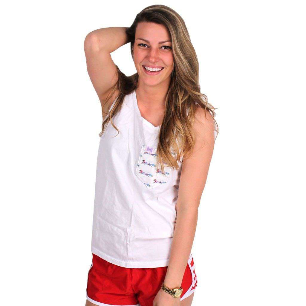 The Limited Edition Longshanks Unisex Tank Top in White by the Frat Collection - Country Club Prep