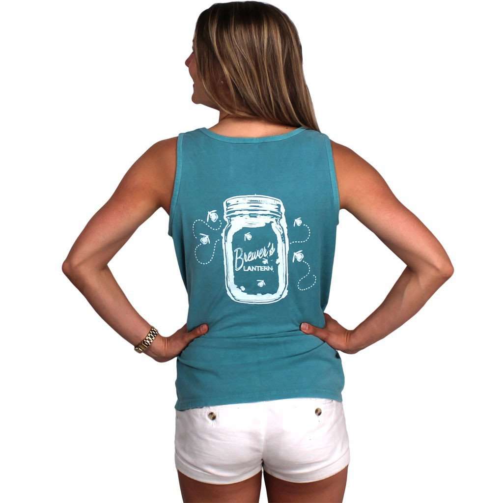 The Mason Jar Tank in Seafoam Green by Brewer's Lantern - Country Club Prep