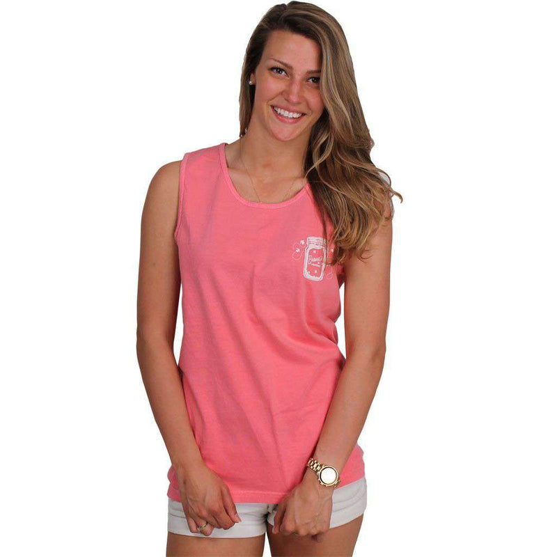 The Mason Jar Tank in Watermelon by Brewer's Lantern - Country Club Prep