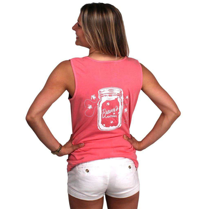The Mason Jar Tank in Watermelon by Brewer's Lantern - Country Club Prep