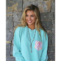 The McKinnley Unisex Long Sleeve Tee Shirt in Mint Julep by the Fraternity Collection - Country Club Prep