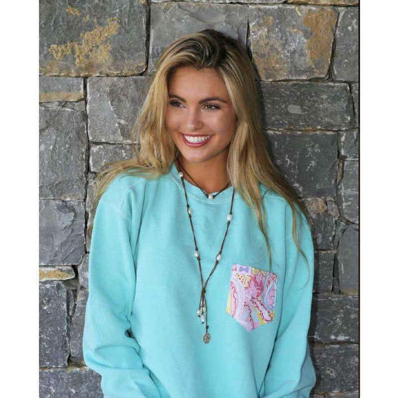 The McKinnley Unisex Long Sleeve Tee Shirt in Mint Julep by the Fraternity Collection - Country Club Prep