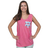 The Roosevelt Tank Top in Pink with Blue Republican Elephants Pocket by The Frat Collection - Country Club Prep