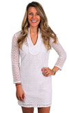 The Rope Eyelet Tunic in White by Sail to Sable - Country Club Prep