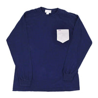 The Signature Unisex Long Sleeve Tee Shirt in Navy by the Fraternity Collection - Country Club Prep
