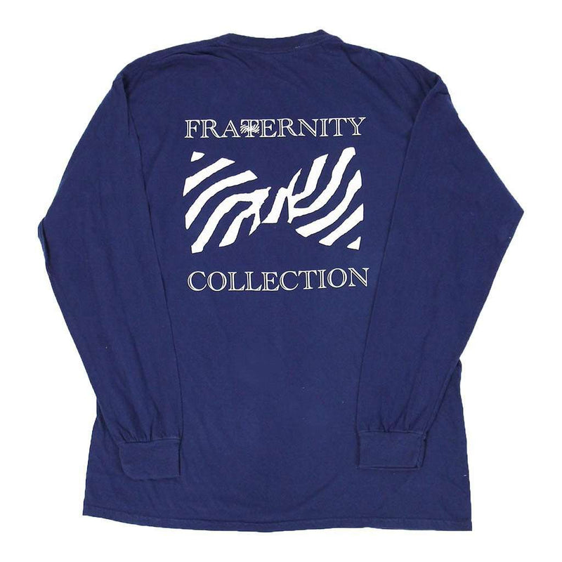 The Signature Unisex Long Sleeve Tee Shirt in Navy by the Fraternity Collection - Country Club Prep