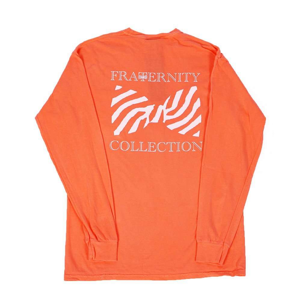 The Signature Unisex Long Sleeve Tee Shirt in Salmon by the Fraternity Collection - Country Club Prep