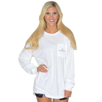 The South Long Sleeve Tee in White by Lauren James - Country Club Prep