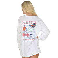 The South Long Sleeve Tee in White by Lauren James - Country Club Prep