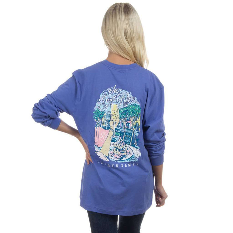 The Sweet Life Brunch Long Sleeve Tee in Violet by Lauren James - Country Club Prep