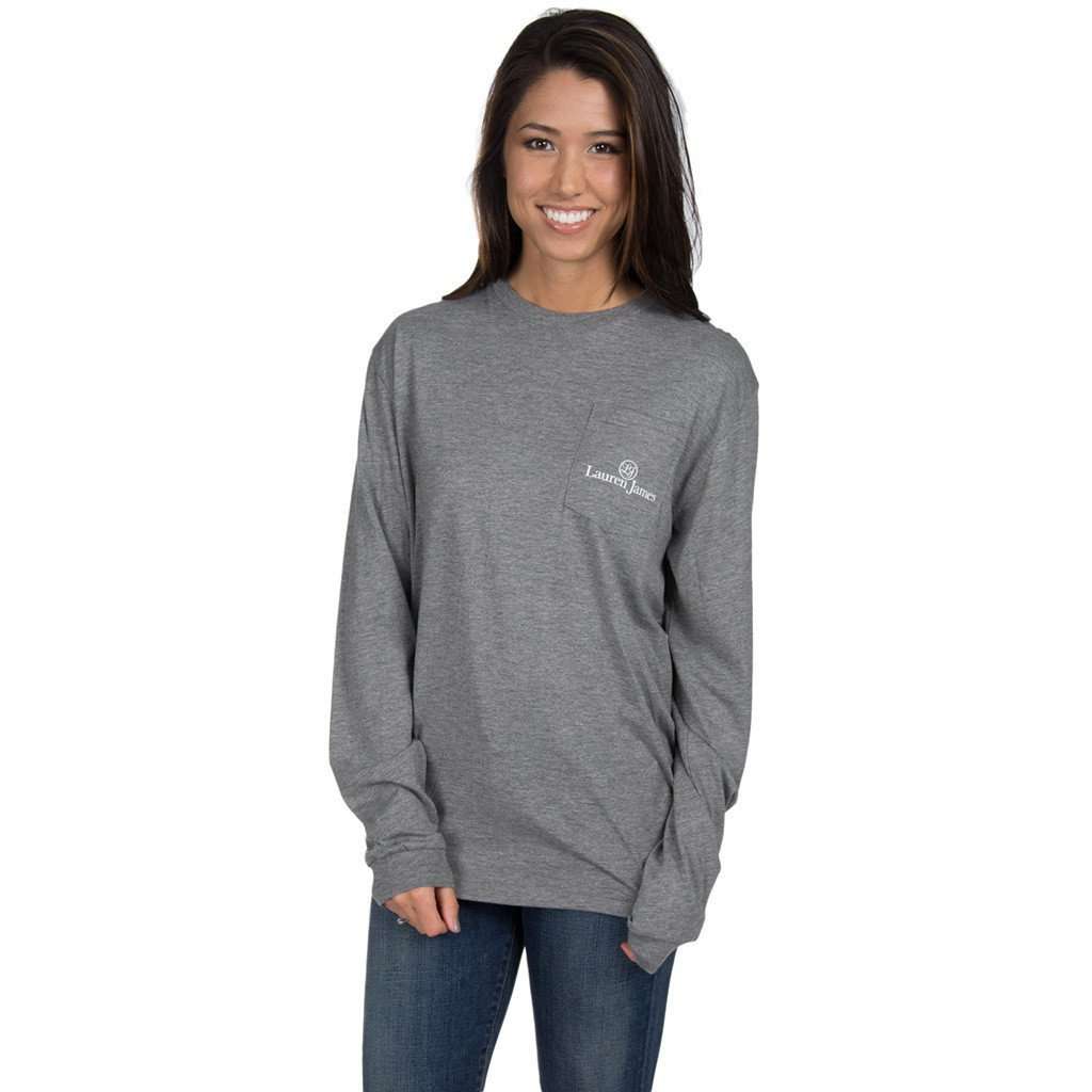 The Sweet Life Christmas Long Sleeve Tee in Dark Heather Grey by Lauren James - Country Club Prep