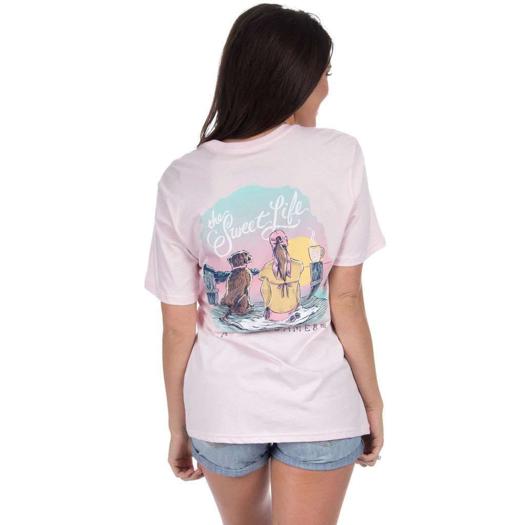 The Sweet Life - Dock of the Bay Tee in Pink by Lauren James - Country Club Prep