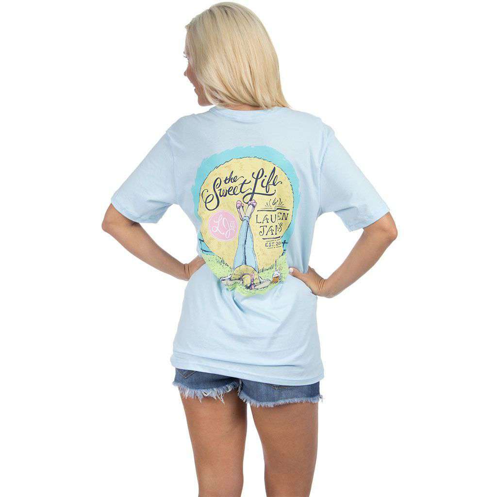 The Sweet Life - Hay Bale Tee in Light Blue by Lauren James - Country Club Prep