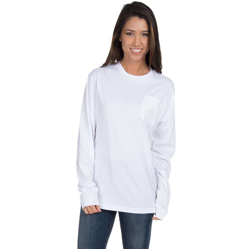 The Sweet Life Puppies Long Sleeve Tee in White by Lauren James - Country Club Prep