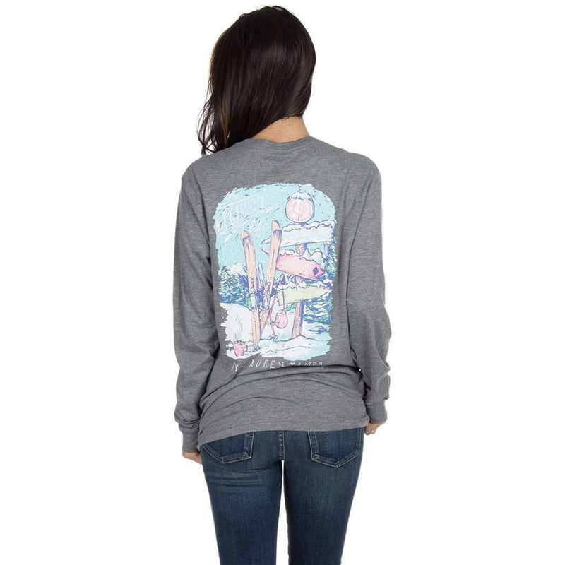 The Sweet Life Skiing Long Sleeve Tee in Dark Heather Grey by Lauren James - Country Club Prep