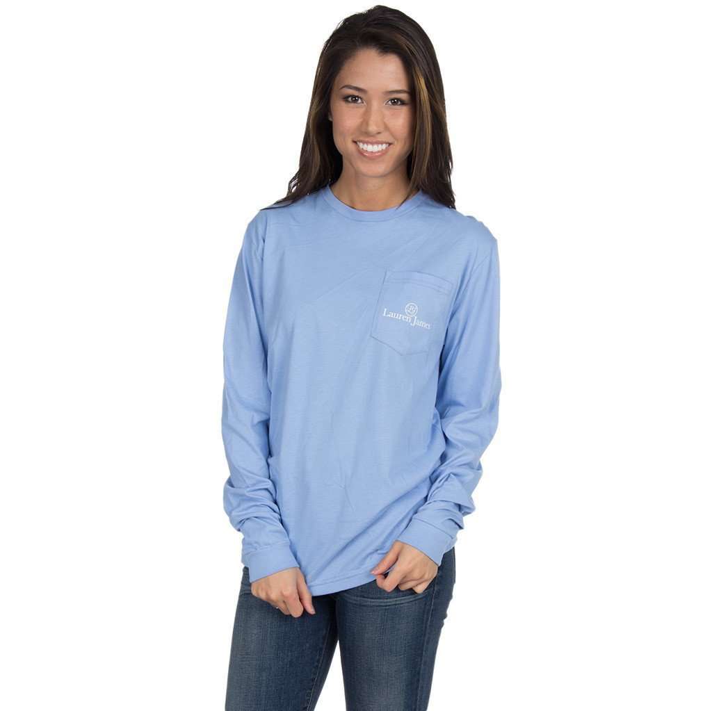 The Sweet Life Skiing Long Sleeve Tee in Polar Blue by Lauren James - Country Club Prep