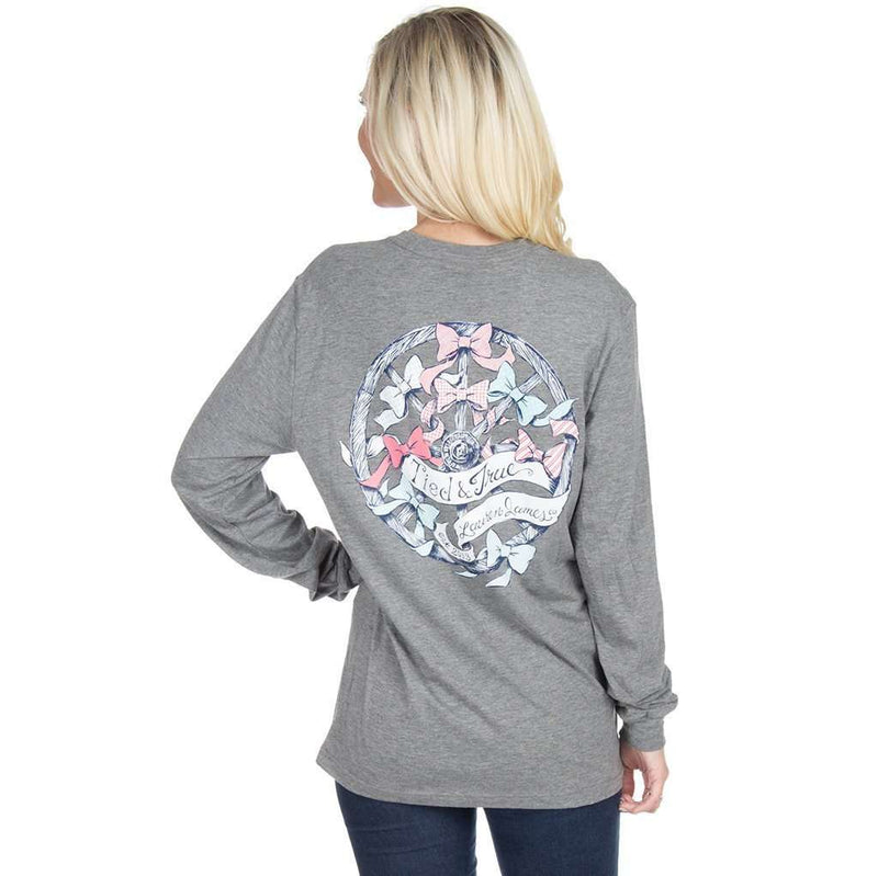 Lauren James Tied and True Long Sleeve Tee Shirt in Dark Heather Grey ...