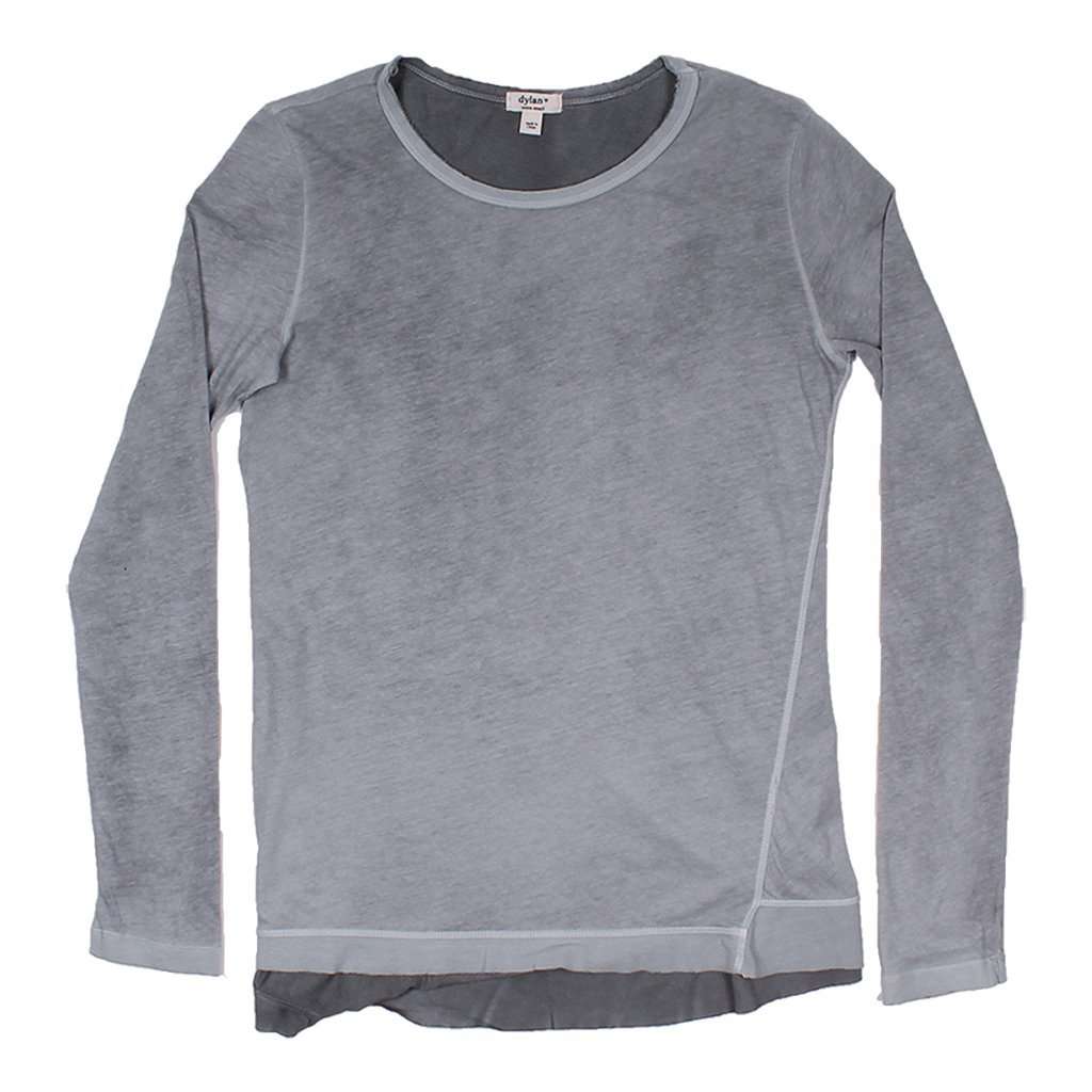 Topanga Loose Long Sleeve Tee in Carbon by True Grit (Dylan) - Country Club Prep