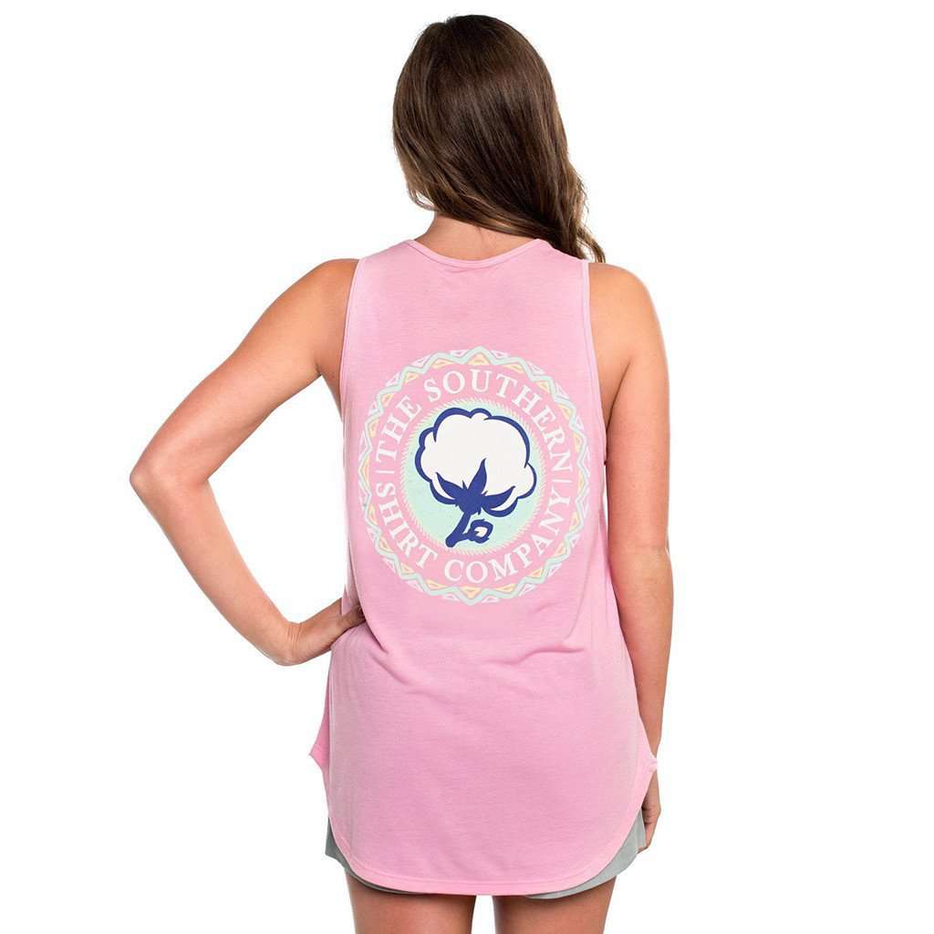Tribal Print Katy Tank in Prism Pink by The Southern Shirt Co. - Country Club Prep