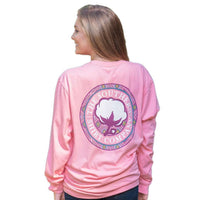 Tunisian Logo Long Sleeve Tee Shirt in Rose Pink by The Southern Shirt Co. - Country Club Prep
