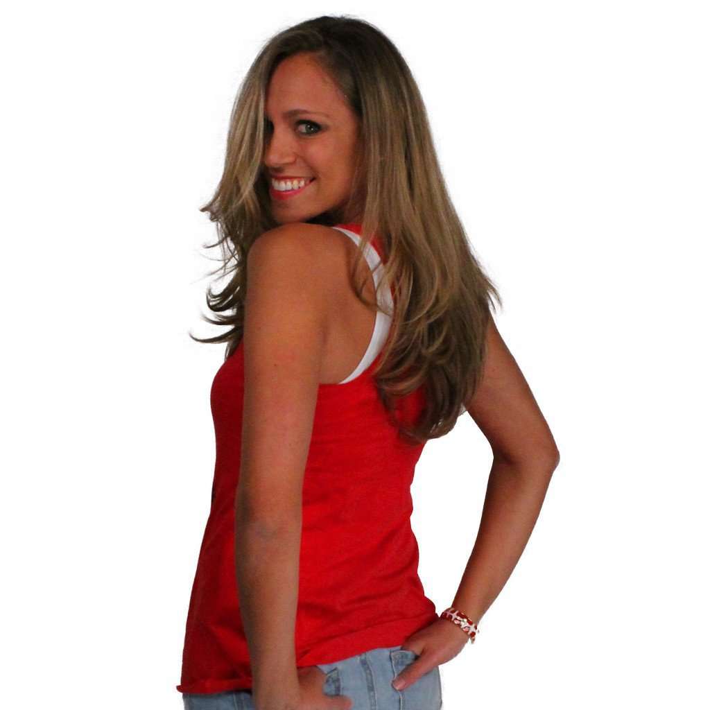UGA Chapel Bell Tank Top in Red by Judith March - Country Club Prep
