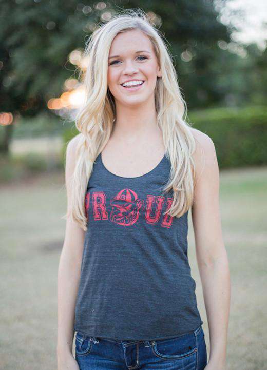 UGA Proud Tank Top in Black by Judith March - Country Club Prep