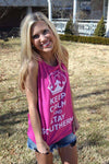 Unisex Keep Calm and Stay Southern Tank Top in Fucshia by Lauren James - Country Club Prep