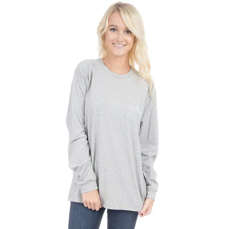 University of Tennessee Helmet Long Sleeve Tee in Heather Grey by Lauren James - Country Club Prep