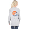 University of Virginia Helmet Long Sleeve Tee in Heather Grey by Lauren James - Country Club Prep