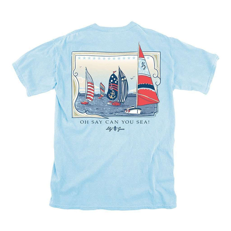 USA Boats Tee in Chambray by Lily Grace - Country Club Prep