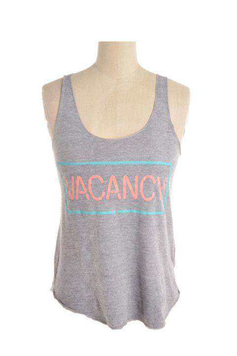 Vacancy Tank Top in Grey by Judith March - Country Club Prep
