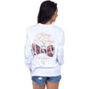 Virginia Classy Saturday Long Sleeve Tee in White by Lauren James - Country Club Prep