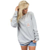 Virginia Long Sleeve Stadium Tee in Heather Grey by Lauren James - Country Club Prep