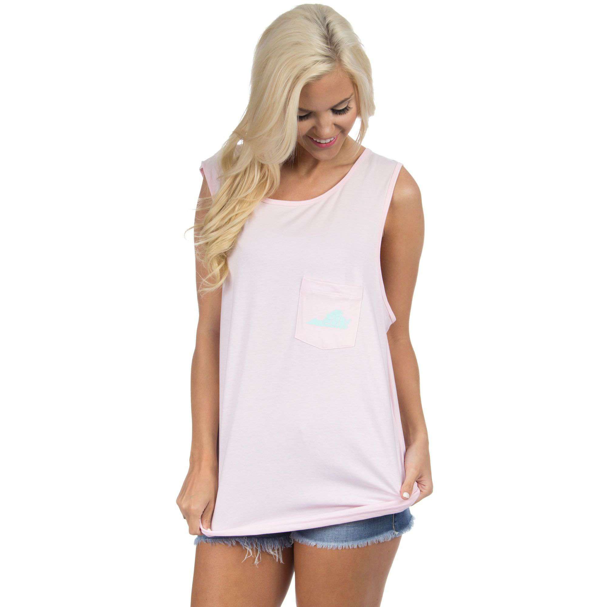 Virginia Lovely State Pocket Tank Top in Pink by Lauren James - Country Club Prep