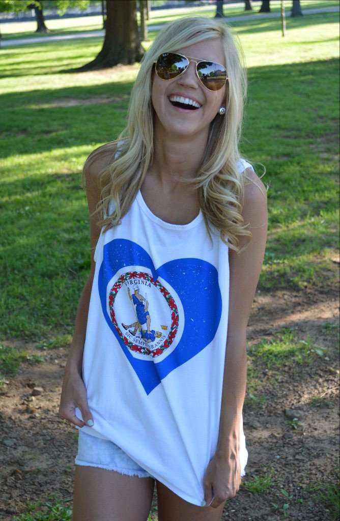 Virginia Pride Tank Top in White - Country Club Prep