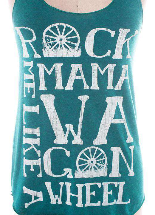 Wagon Wheel Tank Top in Green by Judith March - Country Club Prep