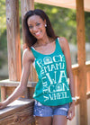 Wagon Wheel Tank Top in Green by Judith March - Country Club Prep