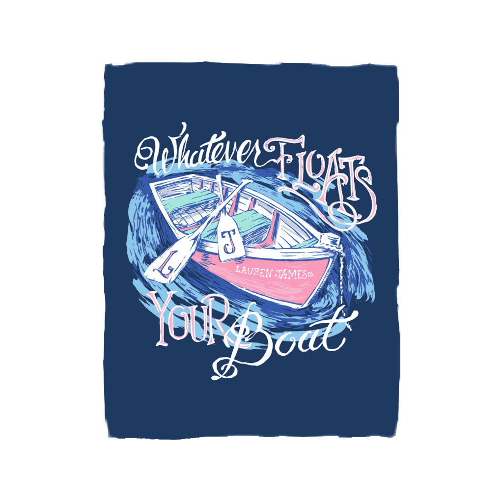 Whatever Floats Your Boat Long Sleeve Tee Shirt in Estate Blue by Lauren James - Country Club Prep