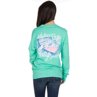 Whatever Floats Your Boat Long Sleeve Tee Shirt in Seafoam by Lauren James - Country Club Prep
