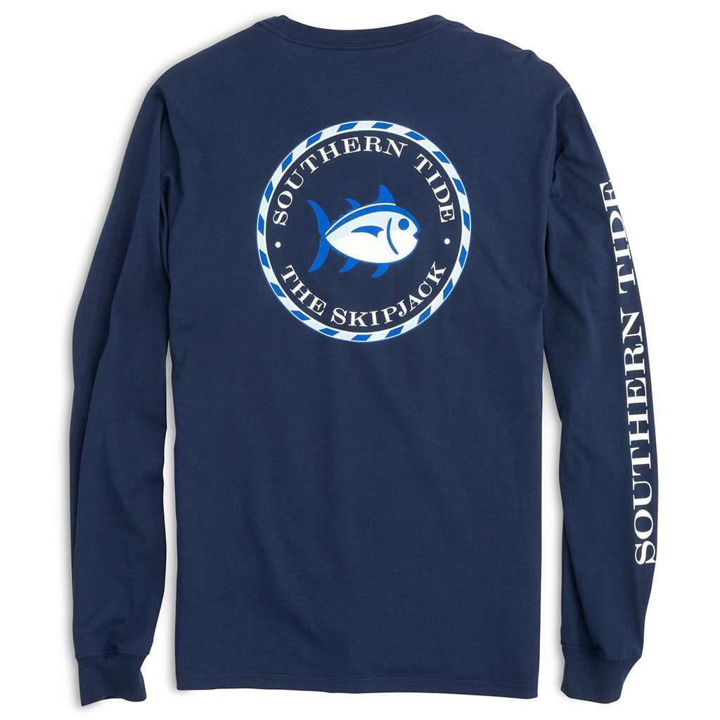 Women's Long Sleeve Skipjack Seal Tee in Nautical Navy by Southern Tide - Country Club Prep