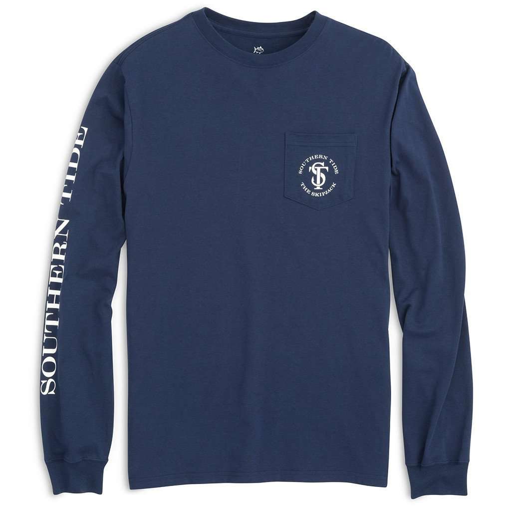 Women's Long Sleeve Skipjack Seal Tee in Nautical Navy by Southern Tide - Country Club Prep