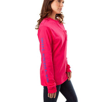 Women's Long Sleeve Skipjack Seal Tee in Raspberry by Southern Tide - Country Club Prep