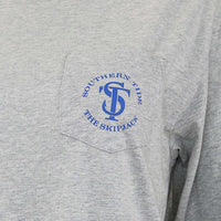 Women's Long Sleeve Skipjack Seal Tee Shirt in Heathered Grey by Southern Tide - Country Club Prep