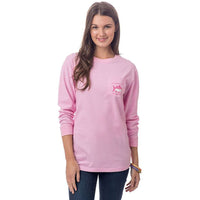 Women's Original Skipjack Long Sleeve Pocket Tee in Lemonade Pink by Southern Tide - Country Club Prep