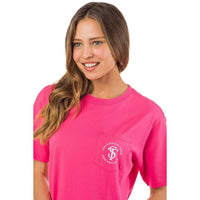 Women's Skipjack Seal Pocket Tee Shirt in Bloom Pink by Southern Tide - Country Club Prep