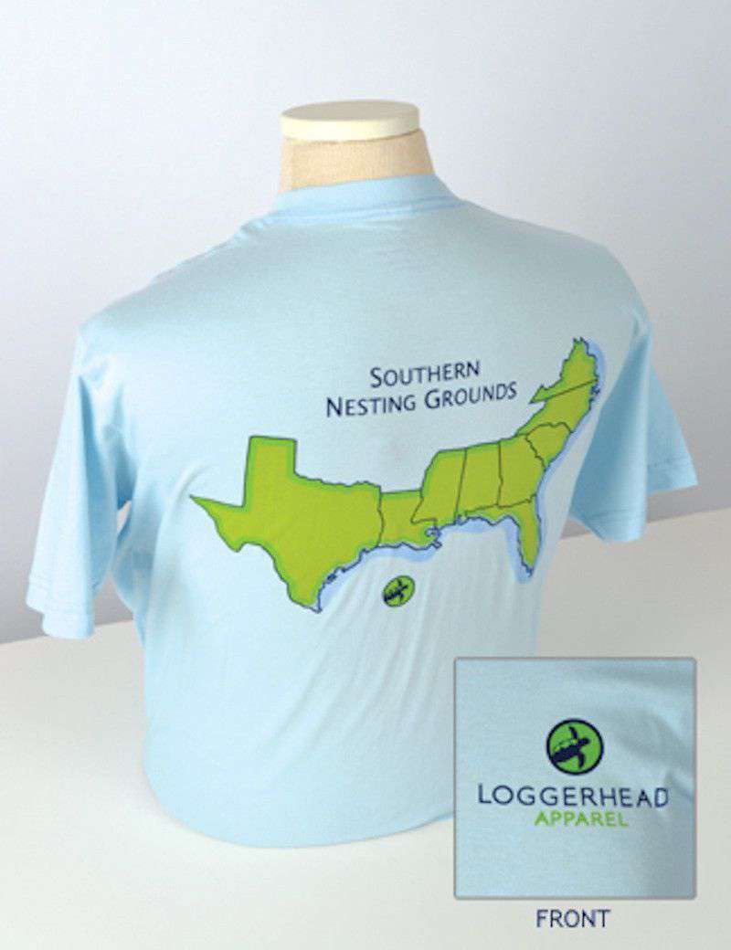 Women's Southern Nesting Grounds Tee in Sky Blue by Loggerhead Apparel - Country Club Prep