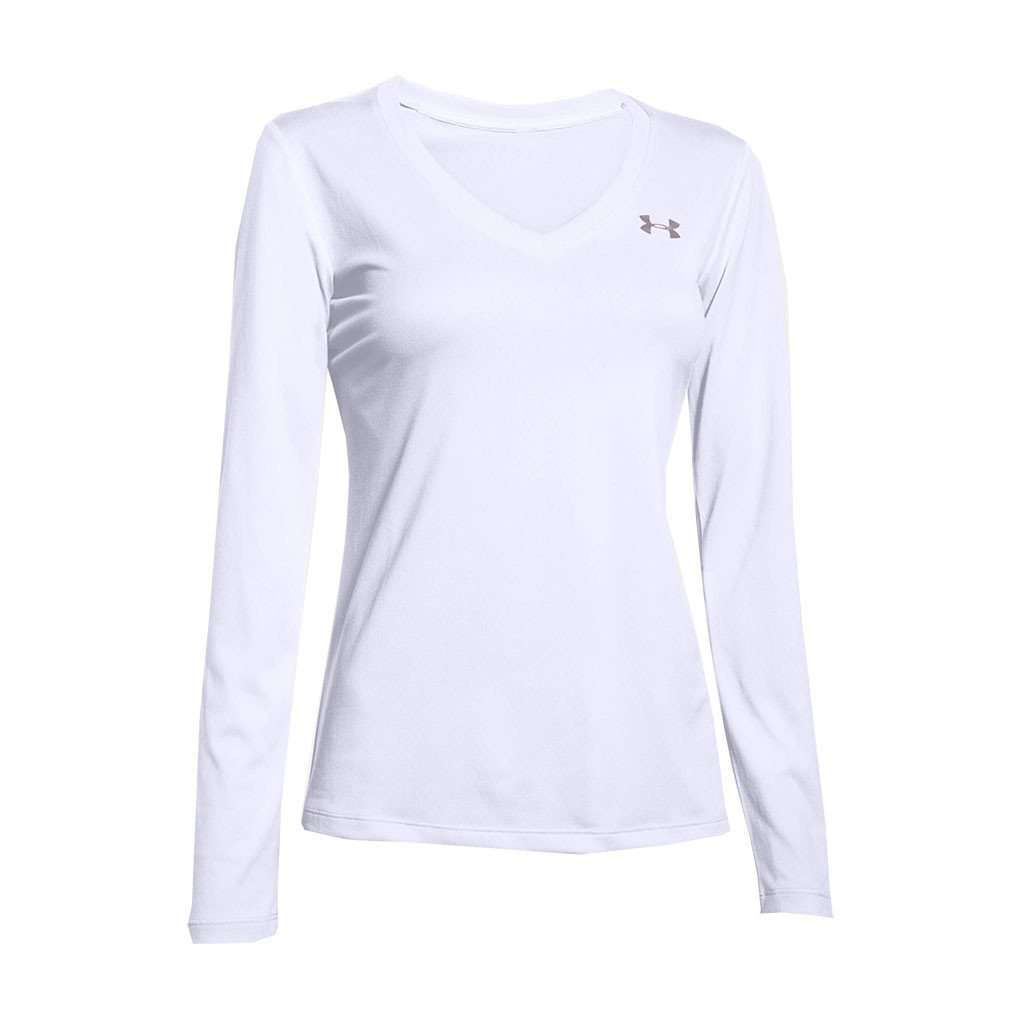 Women's UA Tech™ Long Sleeve Tee Shirt in White by Under Armour - Country Club Prep