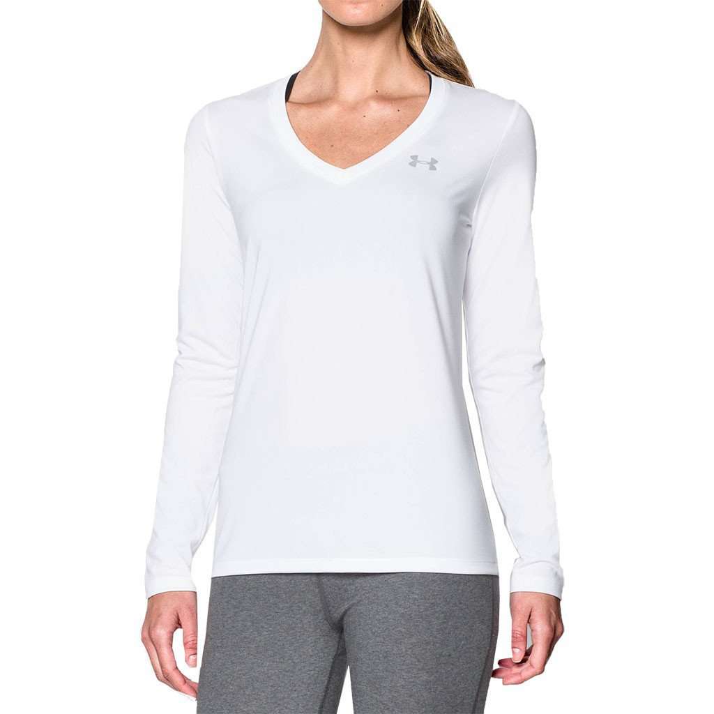 Women's UA Tech™ Long Sleeve Tee Shirt in White by Under Armour - Country Club Prep