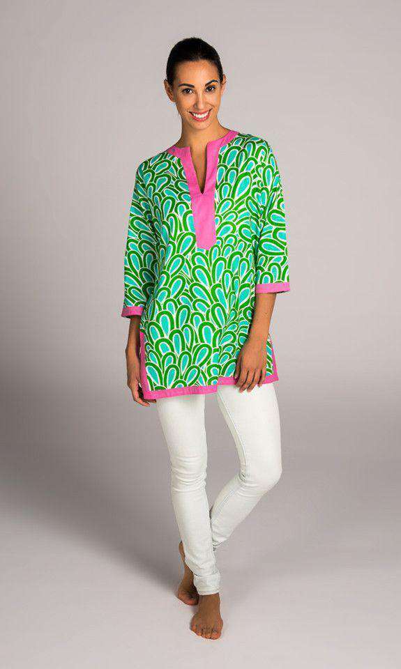 Annabelle Cotton Tunic in Aqua by Malabar Bay - Country Club Prep