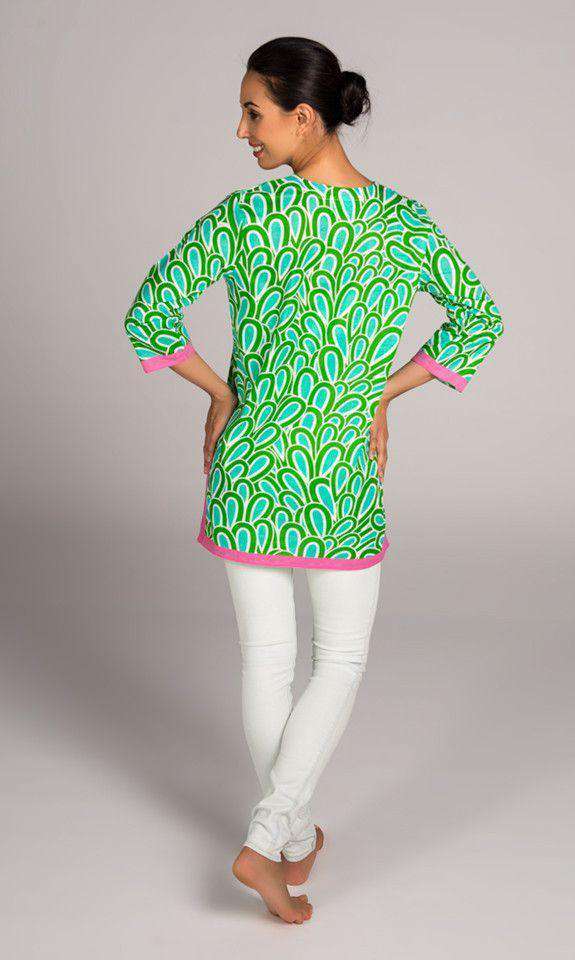 Annabelle Cotton Tunic in Aqua by Malabar Bay - Country Club Prep